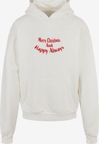 Merchcode Sweatshirt 'Merry Christmas And Happy Always' in Weiß: predná strana