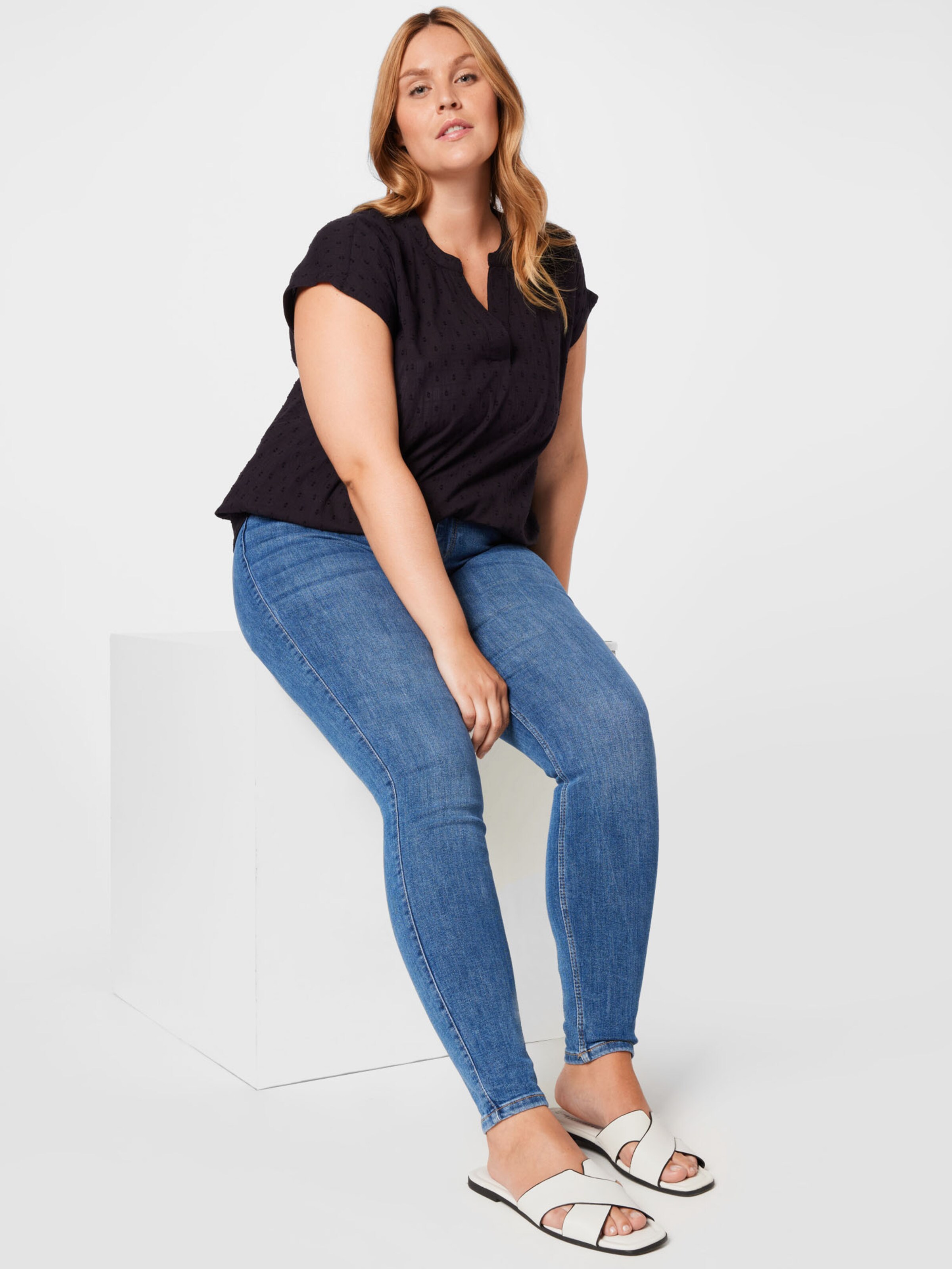 Frauen Große Größen KAFFE CURVE Bluse 'Trina' in Schwarz - AB54213 Frauen Große Größen KAFFE CURVE Bluse 'Trina' in Schwarz - AB54213