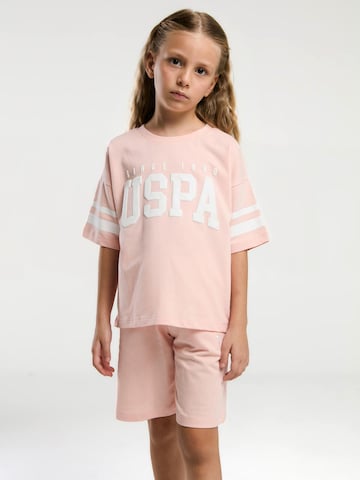 Set de la U.S. POLO ASSN. pe portocaliu: față