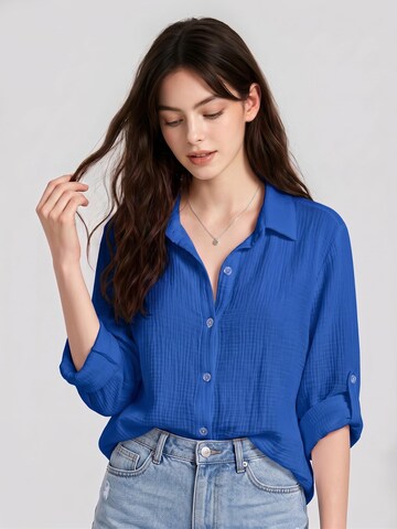 TorWeit Oversizeshirt 'Essential Cotton Shirt'‌‌‌‌ in Blau