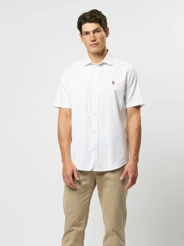 U.S. POLO ASSN. Regular Fit Skjorte 'Natan' i hvid: forside
