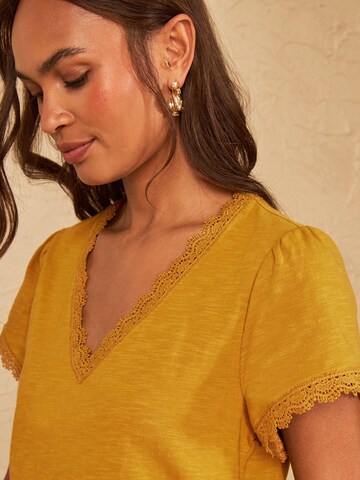 love & roses Shirt in Yellow