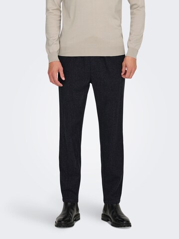 Only & Sons Regular Pants 'ONSLinus' in Black: front