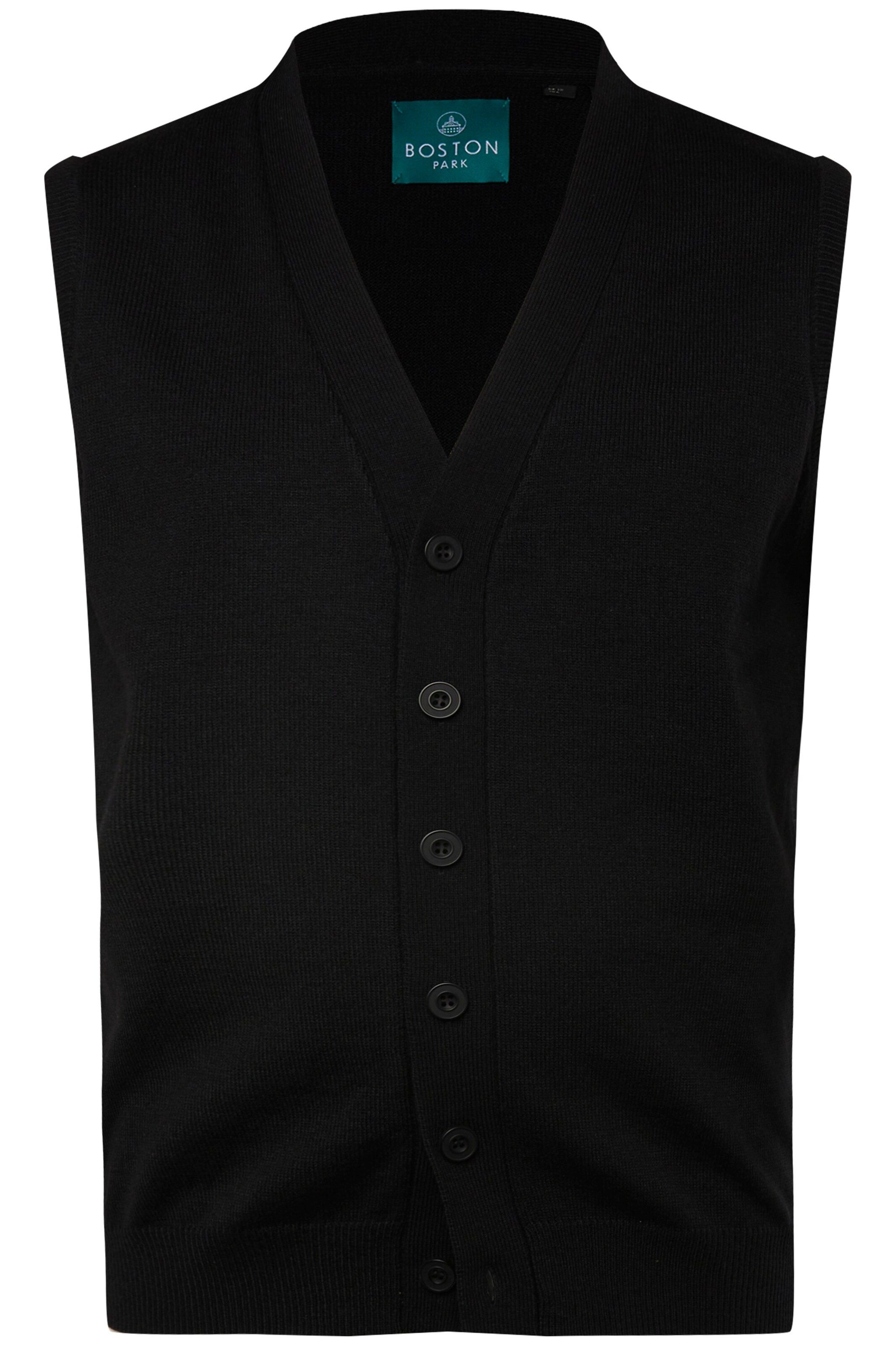 Boston Park Strickweste in Schwarz: Vorderseite