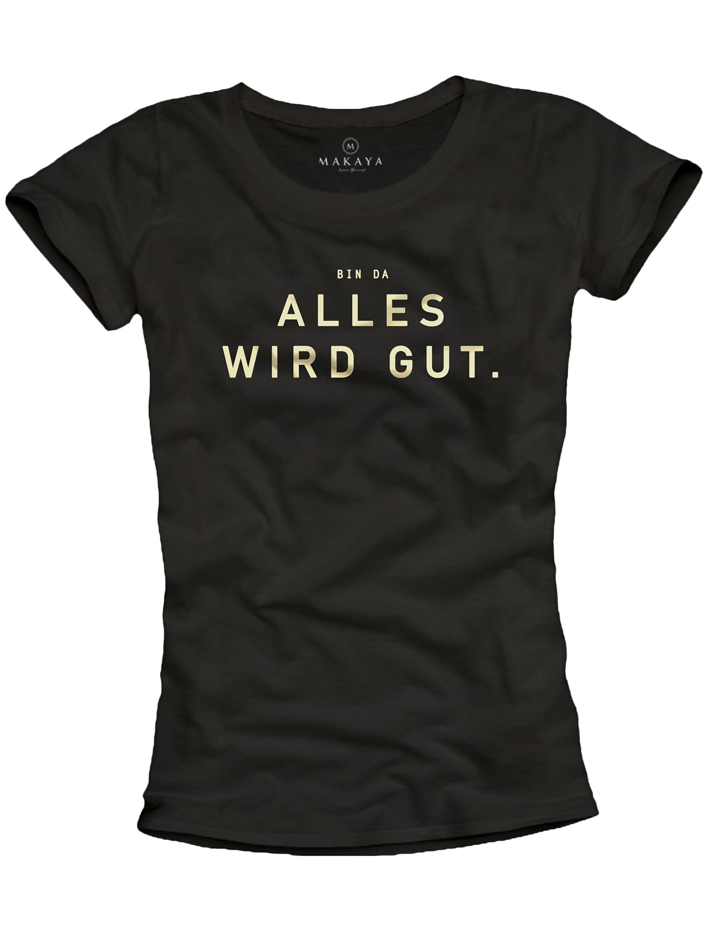 MAKAYA Shirt 'Bin da alles wird gut' in Black: front