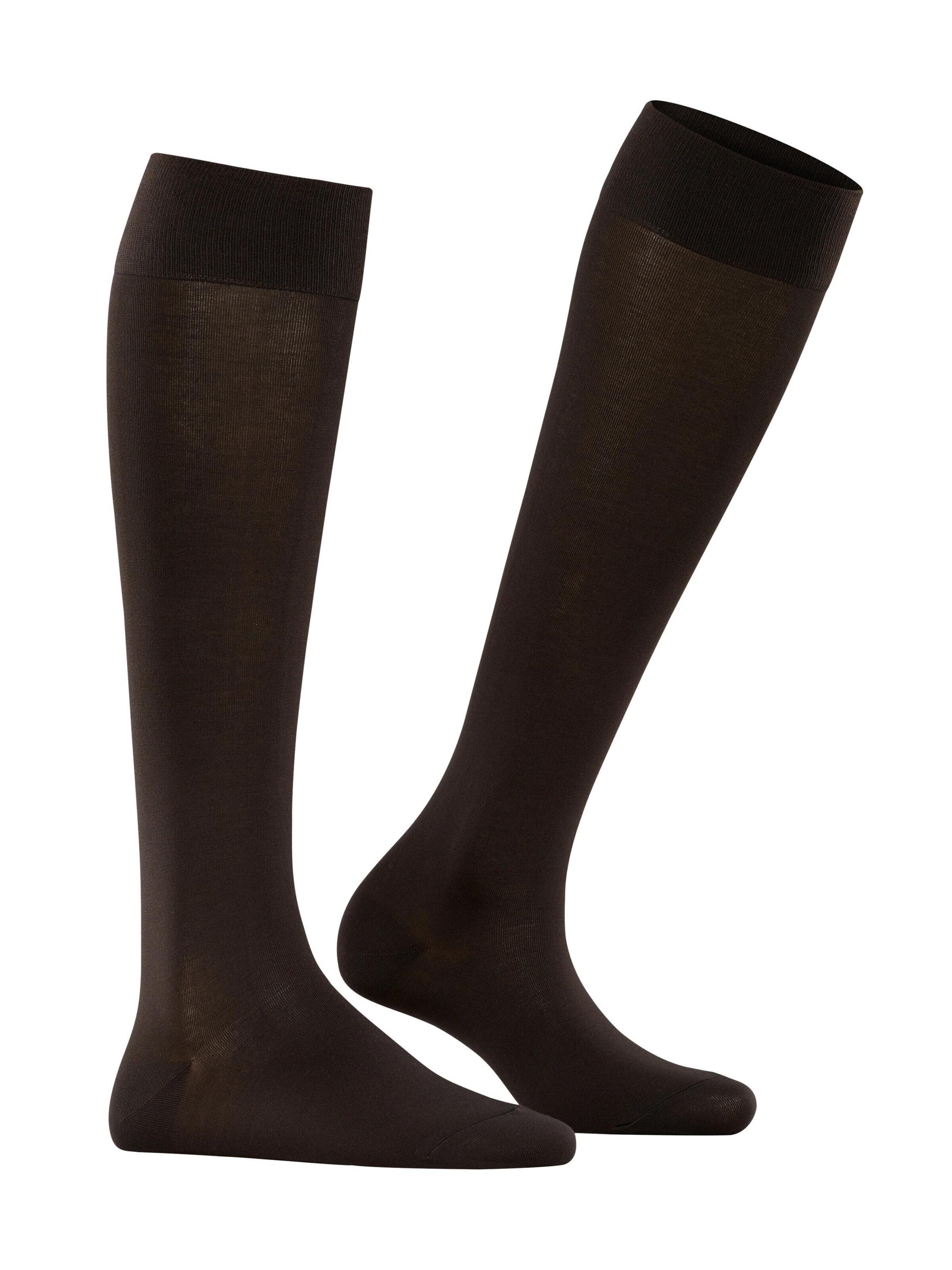 FALKE Knee High Socks 'Cotton Touch' in Brown