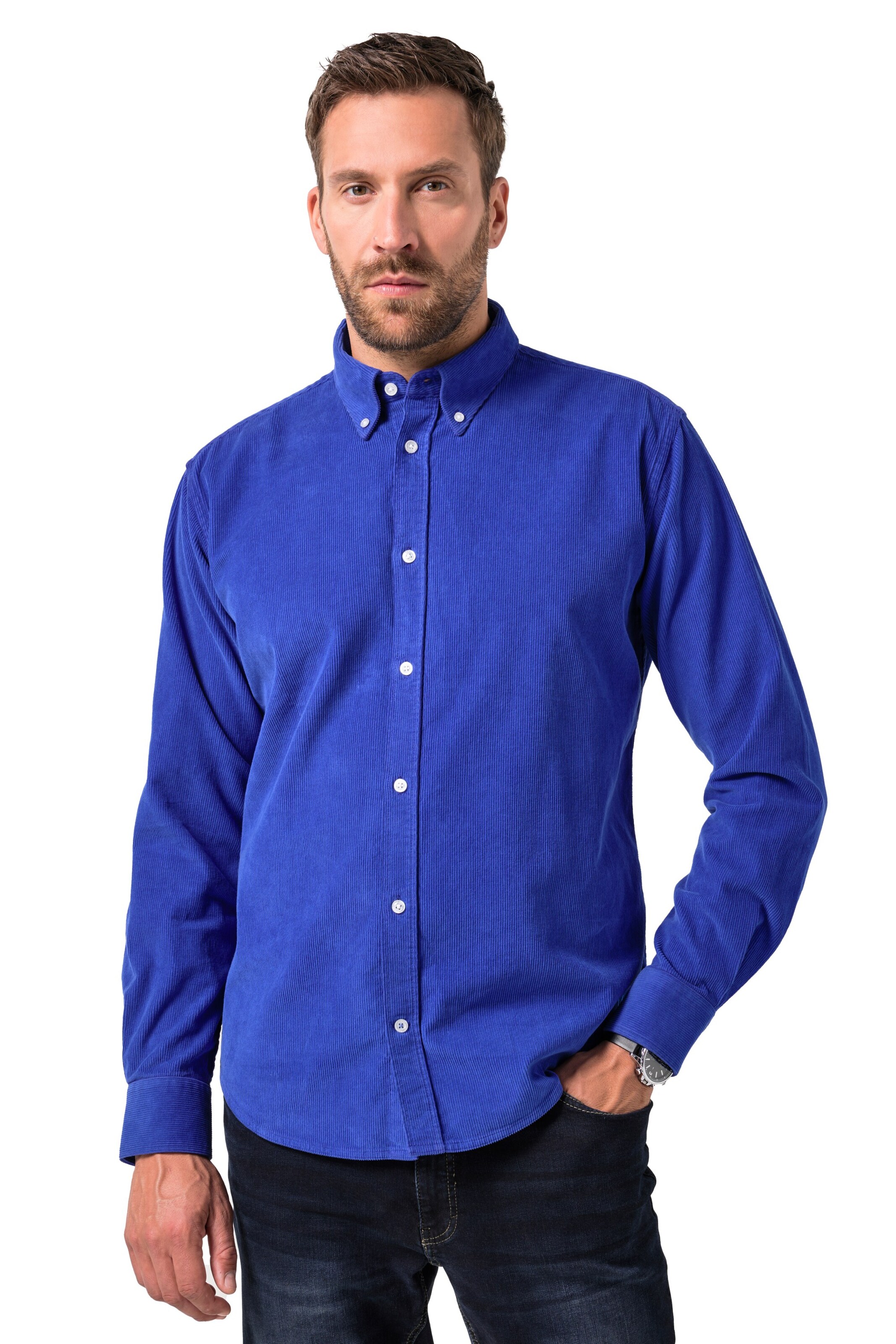 JP1880 Regular fit Button Up Shirt in Blue: front