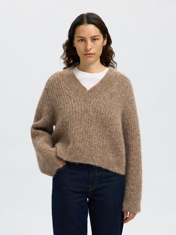SELECTED Pullover i brun: forside