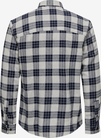 Only & Sons Regular fit Overhemd 'BONE' in Blauw