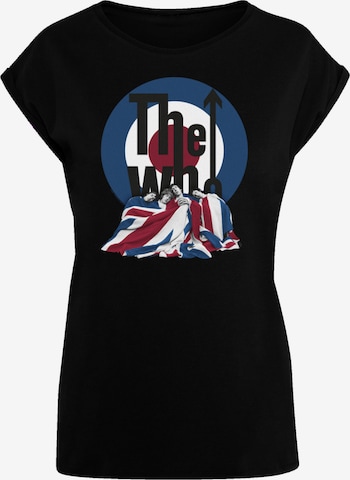 F4NT4STIC Shirt 'The Who Flag Blanket' in Zwart: voorkant