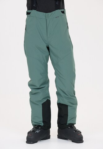 Whistler Regular Workout Pants 'Drizzle' in Green: front
