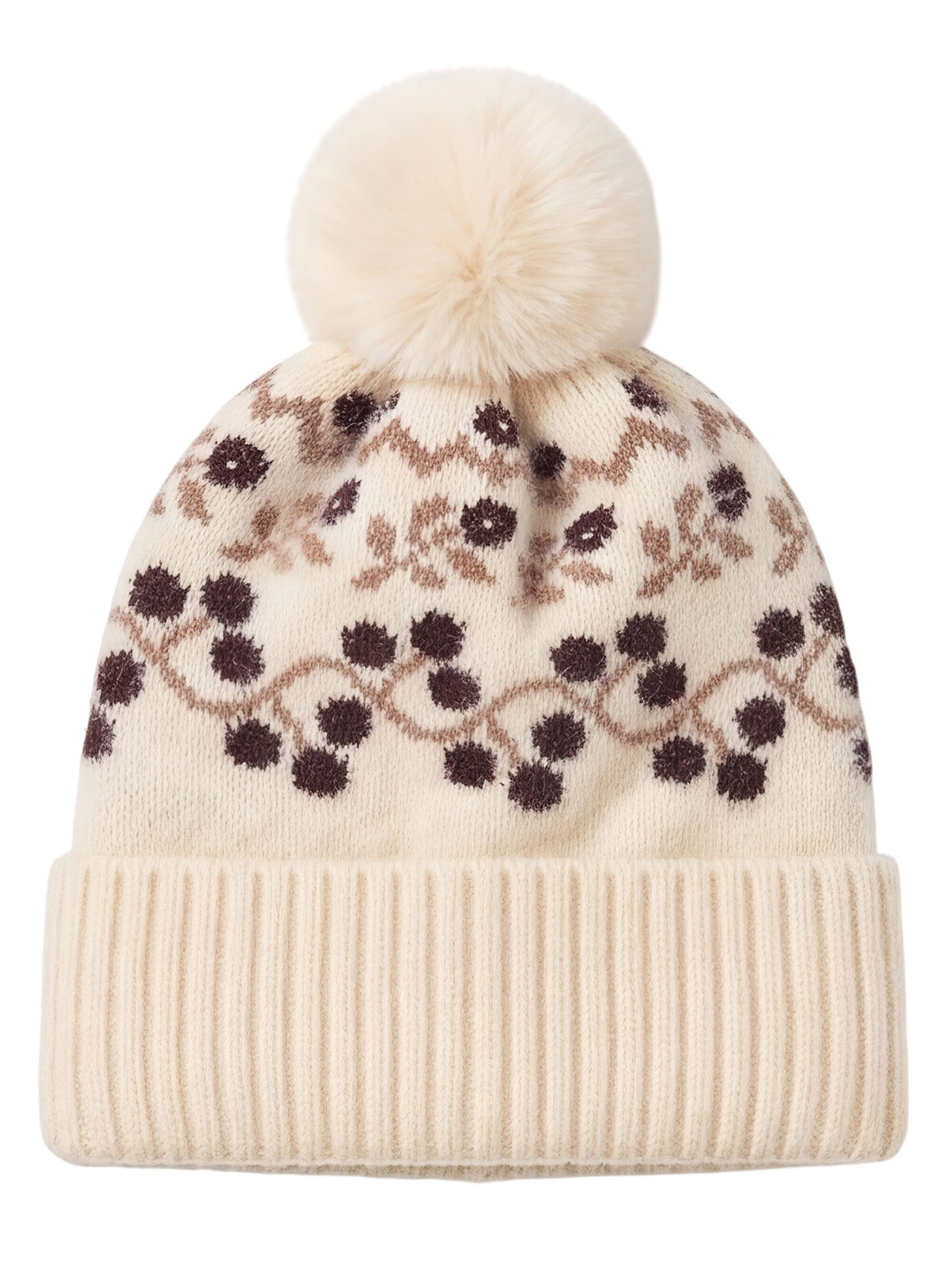 Magicshe Hat 'Warme Strickmütze mit Bommel' in Brown: front