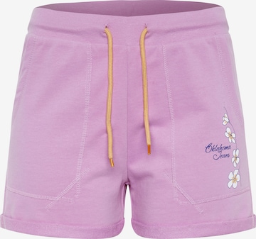 Oklahoma Jeans Pants ' mit kleinem, floralem Print ' in Purple: front