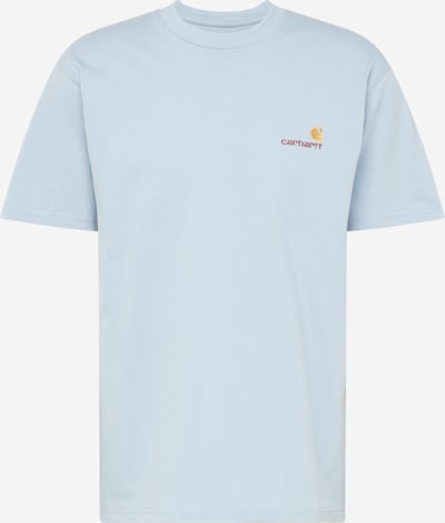 Carhartt WIP T-Shirt 'American Script' in hellblau / gelb / rot, Produktansicht