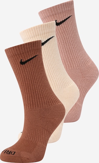 NIKE Sports socks 'Everyday' in Nude / Light beige / Brown / Black, Item view