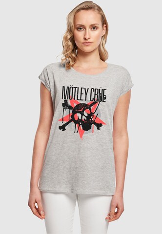 Merchcode Shirt 'Motley Crue - Montage Skull' in Grijs: voorkant