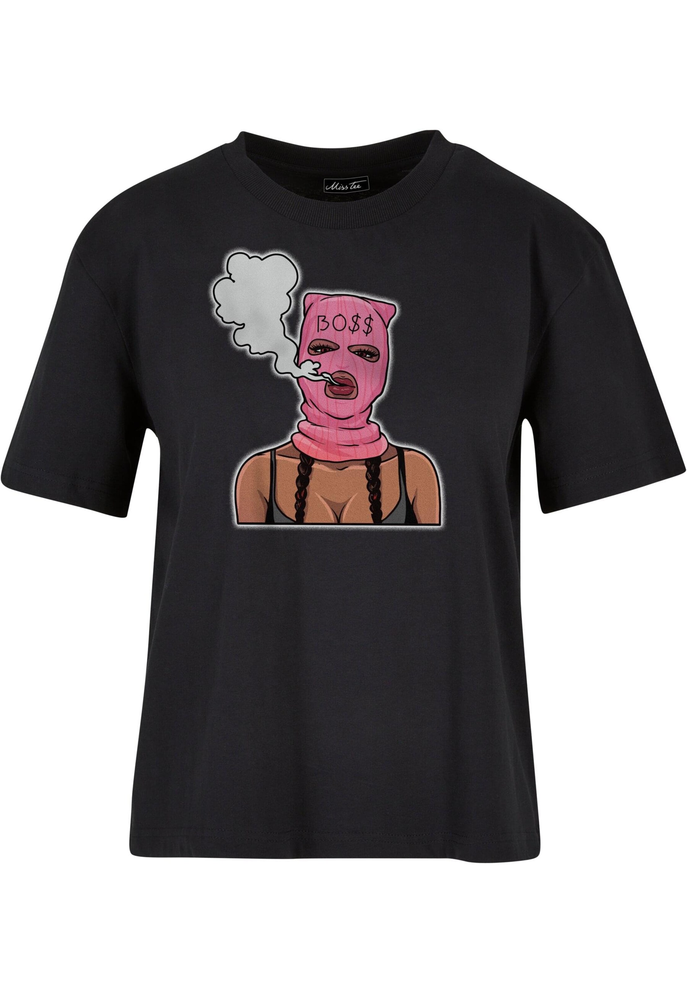 Maglietta 'Girl Boss' di Mister Tee in nero: frontale