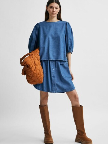 Selected Femme Petite Skirt 'Clarisa' in Blue