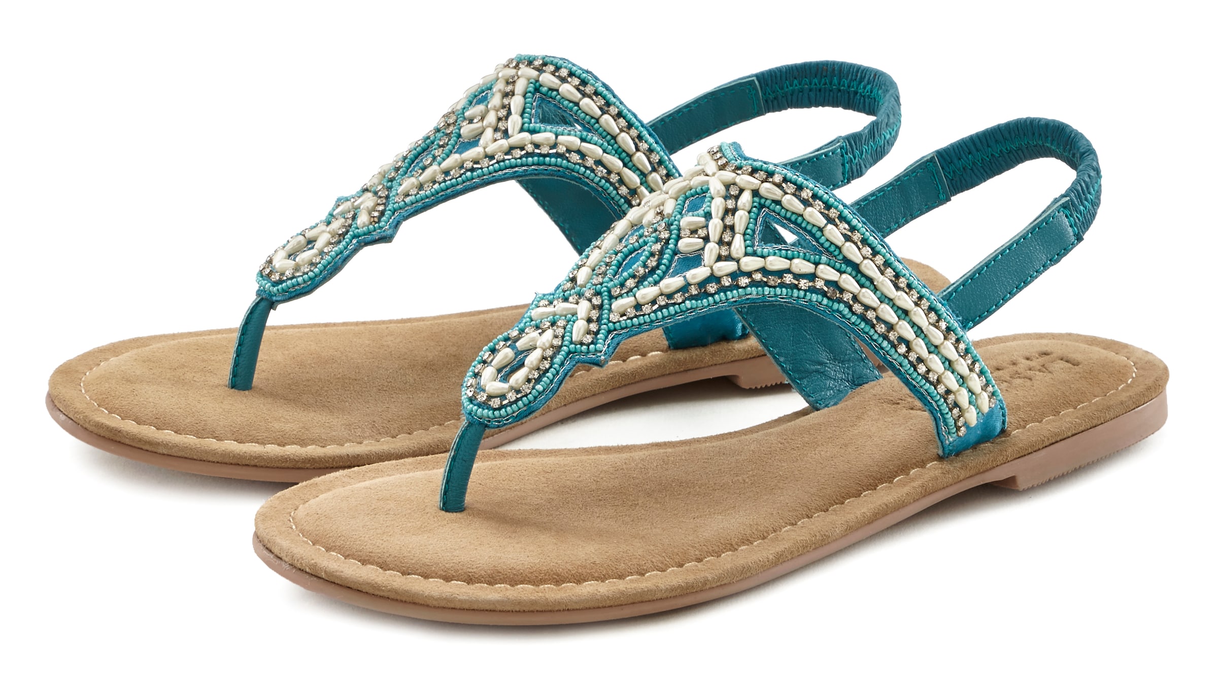 LASCANA T-bar sandals in Blue