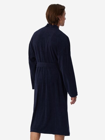 SCHIESSER Bademantel lang 'Feather Terry'‌‌‌‌‌‌‌ in Blau