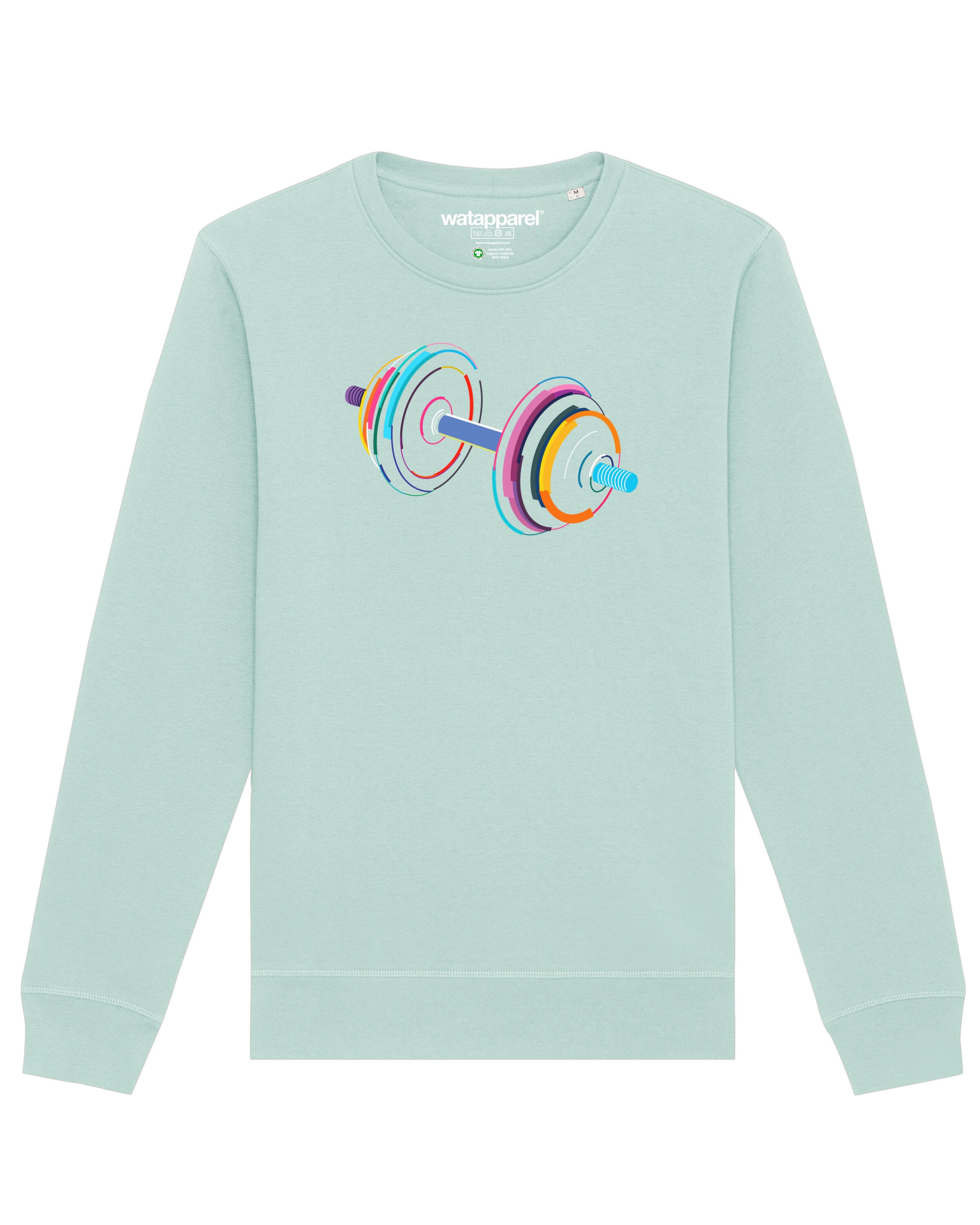 Sweat-shirt ' 80s Hantel ' Watapparel en bleu : devant