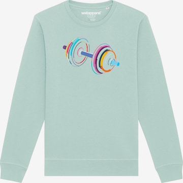 Sweat-shirt ' 80s Hantel ' Watapparel en bleu : devant