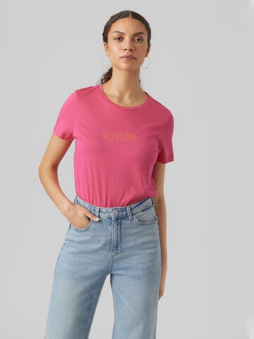 VERO MODA Koszulka 'NUI FRANCIS' w kolorze różowy: przód