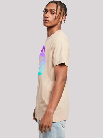 F4NT4STIC Shirt 'Retro Alien Weltraum Sonnenuntergang' in Beige