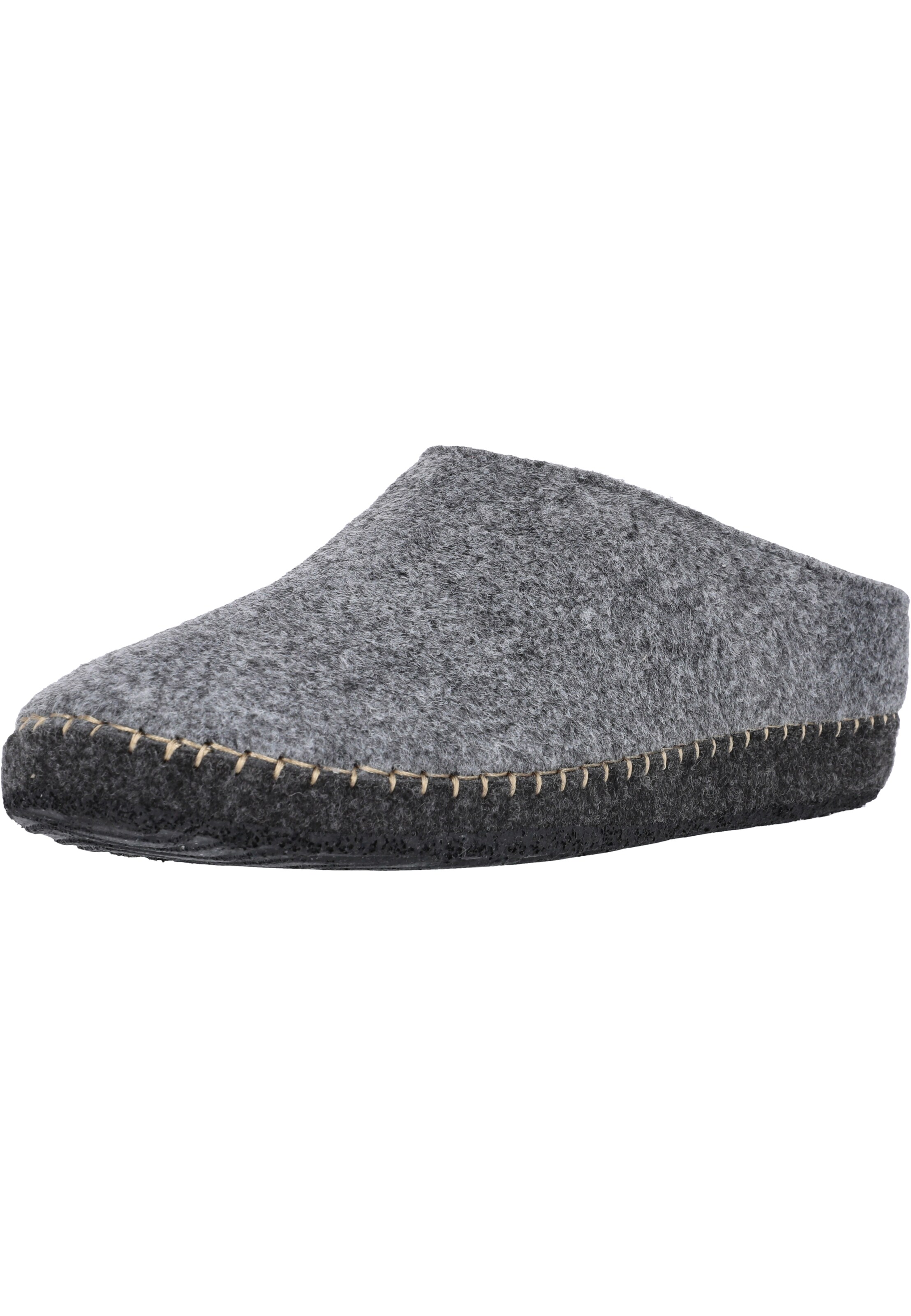 Mols Hausschuh 'Sinaka' in Grau: Vorderseite