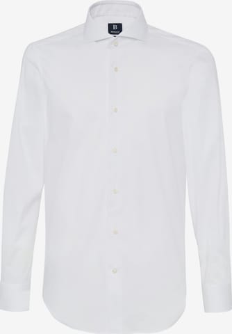 Coupe slim Chemise business Boggi Milano en blanc : devant