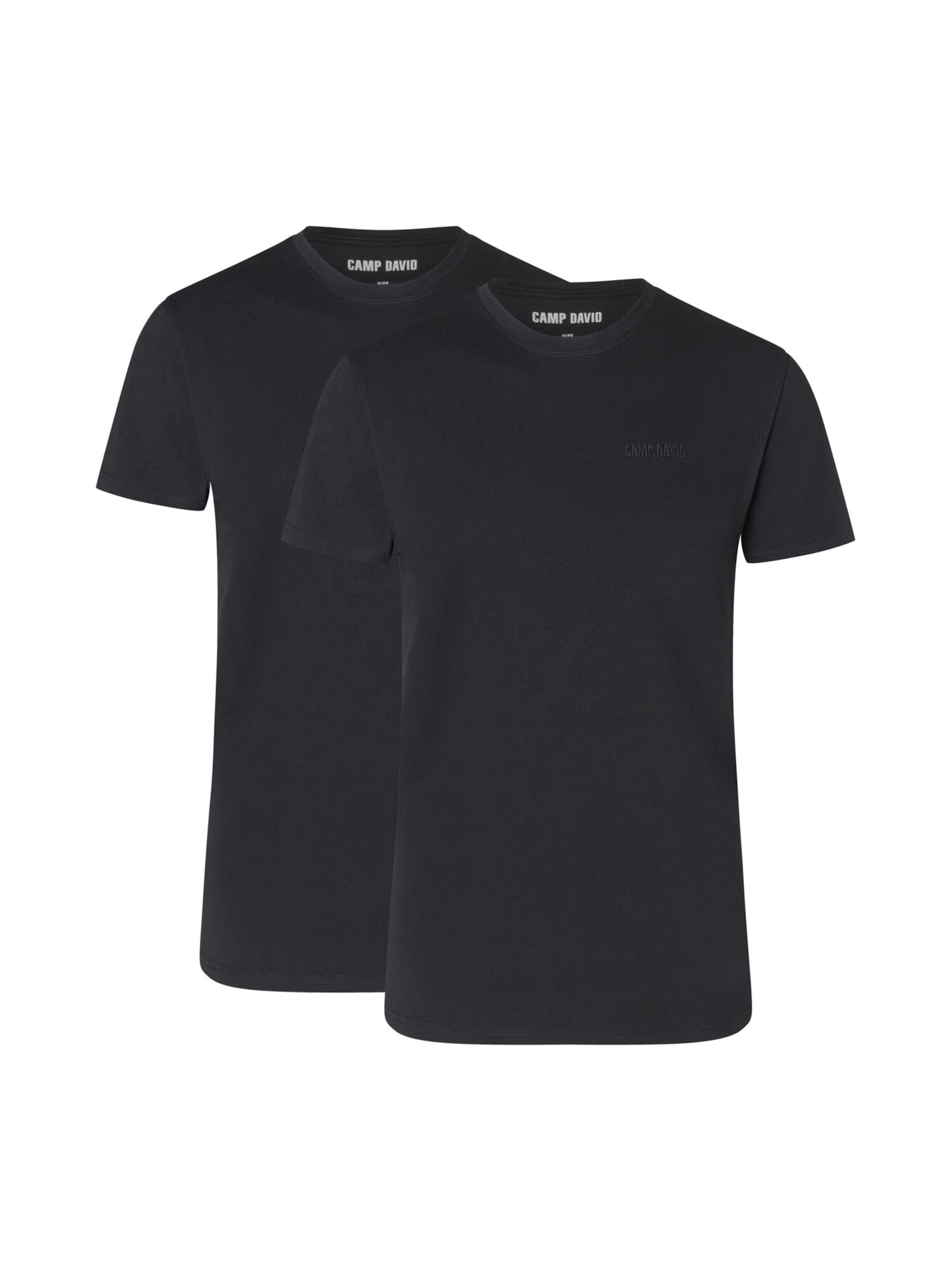 CAMP DAVID Functioneel shirt in Zwart: voorkant