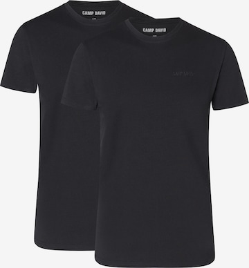 T-Shirt fonctionnel CAMP DAVID en noir : devant