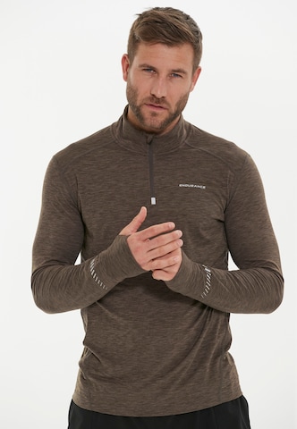 ENDURANCE Performance Shirt 'Tune' in Brown: front