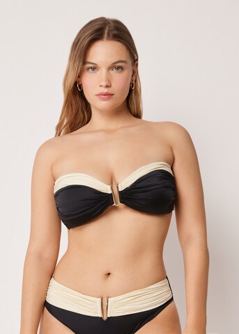 CALZEDONIA Bandeau Bikinitop 'Elegant Bicolor' in Schwarz