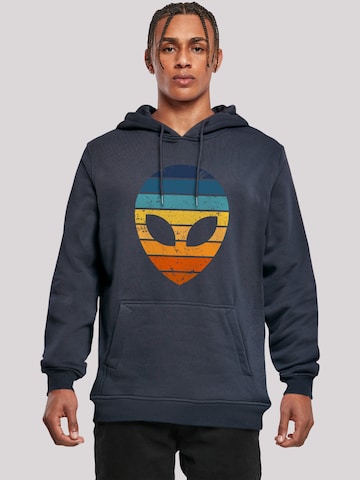 Sweat-shirt 'Alien Sonnenuntergang Retro' F4NT4STIC en bleu : devant