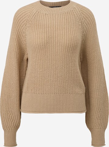 Pull-over QS en beige : devant