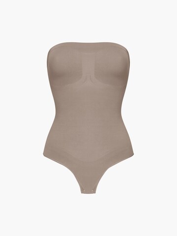 cfab (formerly creamy fabrics) Shapingbody 'Trägerloser Bodysuit Sculpting Shapewear mit String' i grå: framsida