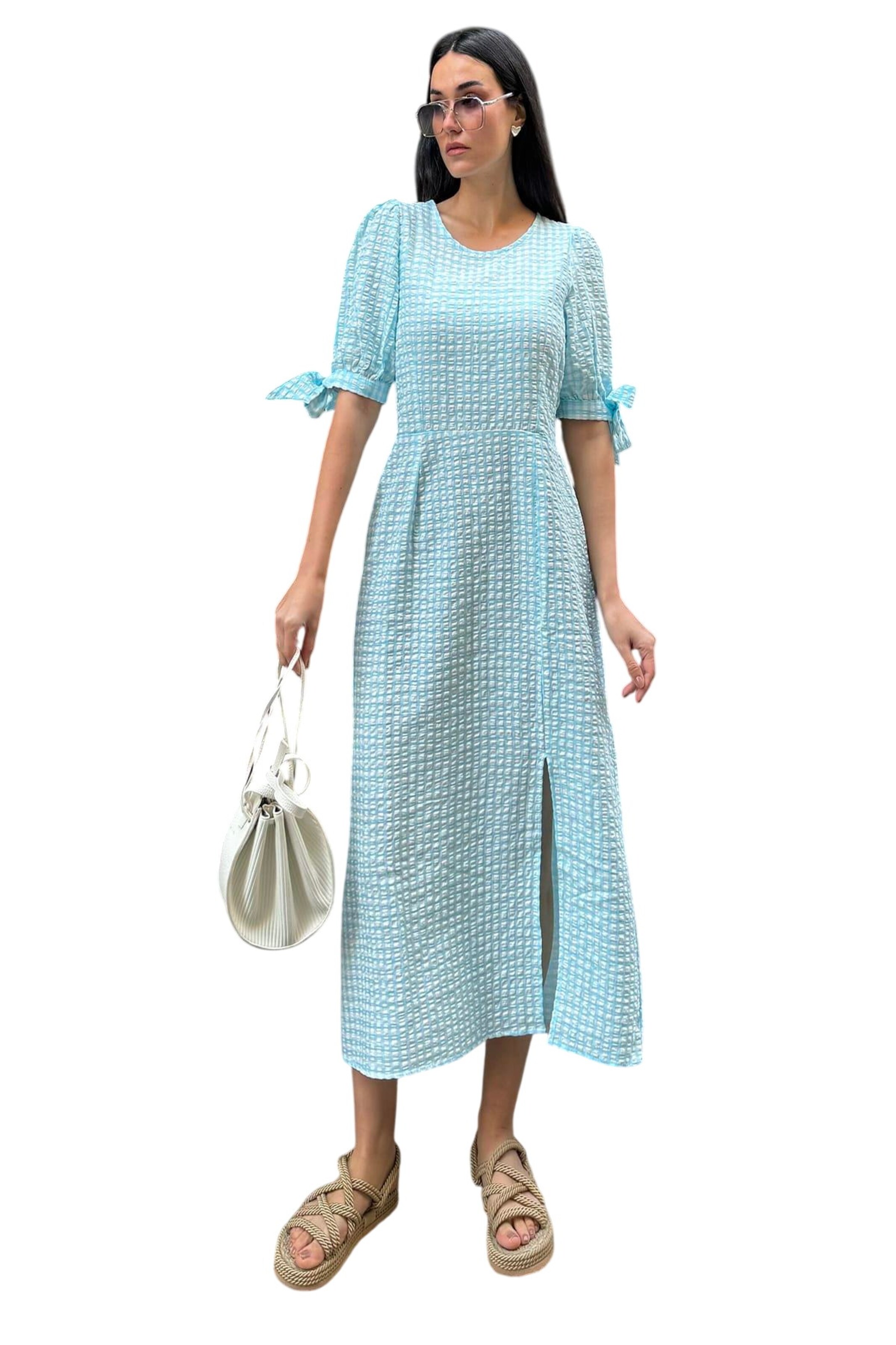 For You Moda Dress in Blue: front