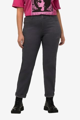 Ulla Popken Regular Cargo Pants in Grey: front