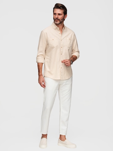 Ombre Comfort fit Button Up Shirt in Beige