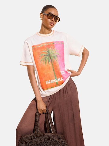 Lipsy - Camiseta talla grande en blanco: frente