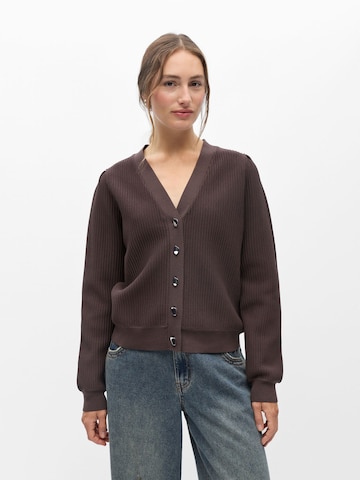 OBJECT Knit Cardigan in Brown: front