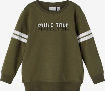 NAME IT Sweatshirt 'SMILE ZONE' in Green: front