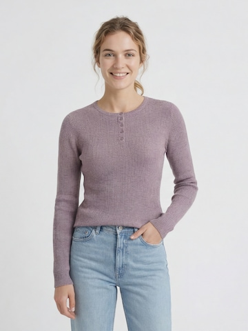 Antargo Sweater 'Basic Longsleeve with Buttons' in Pink: front