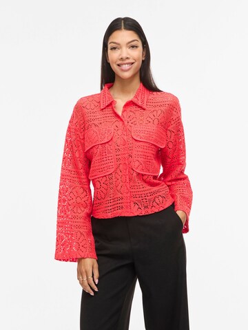 VILA Knit Cardigan 'VIMerinda' in Pink: front