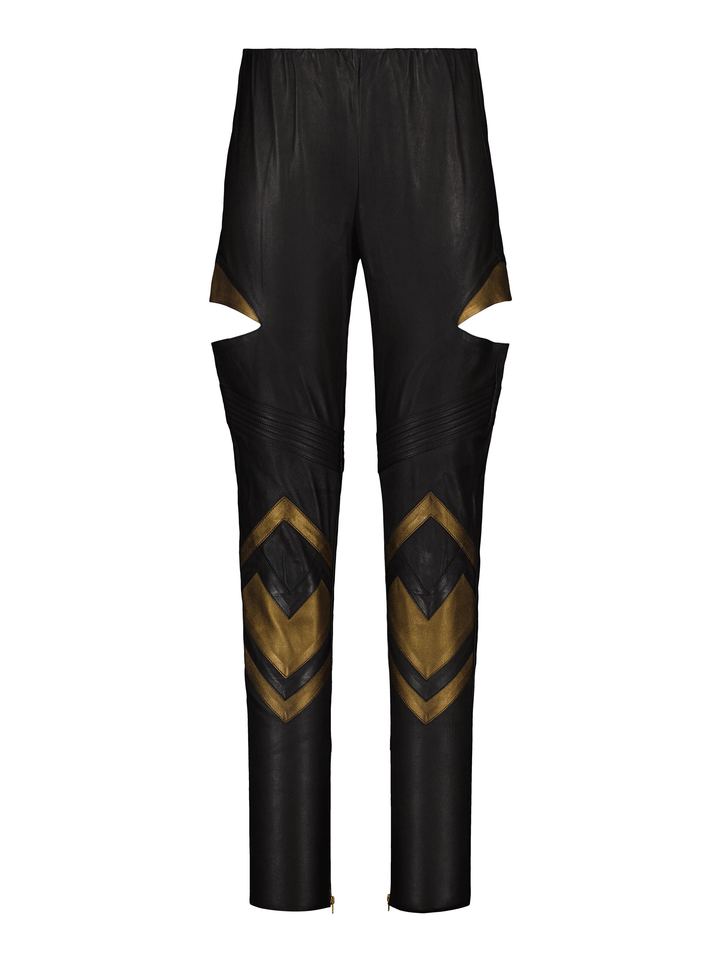 Coupe slim Pantalon folklorique 'Amazonian Gold Belt – Pantalon' Vibranyum en noir