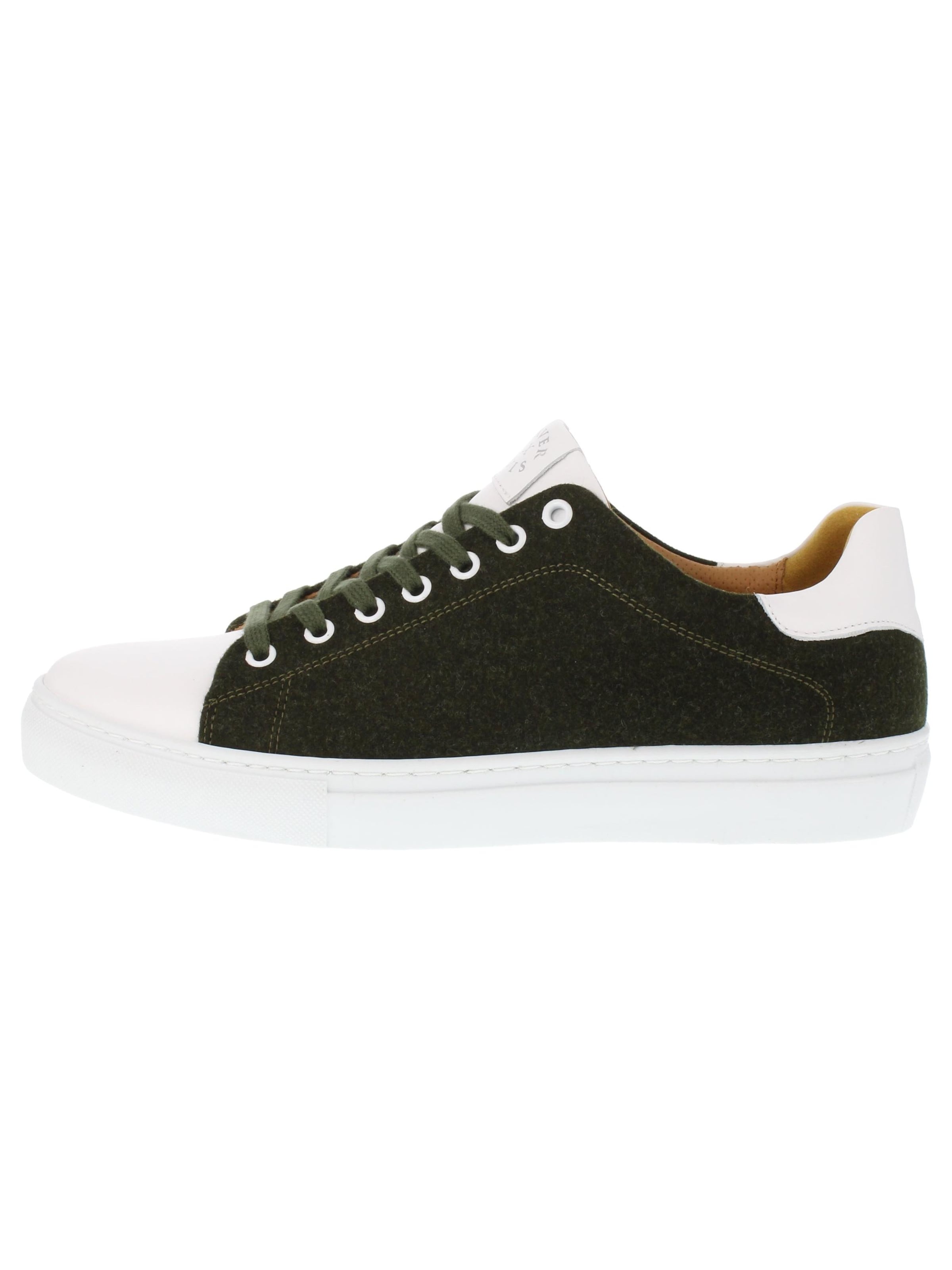 XAVER LUIS Schuhmanufaktur Sneakers 'MORITZ - Sneaker aus Merinoloden und Nappa-Leder' in Green: front