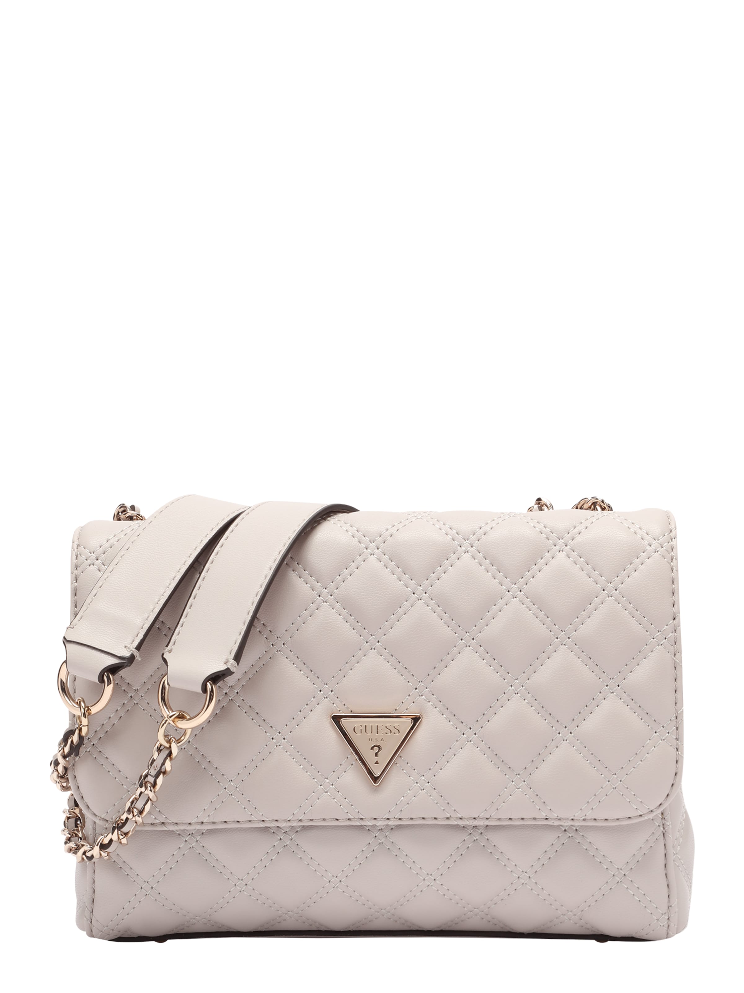 GUESS Skuldertaske 'GIULLY II 2 COMP CNVRTBLE FLAP' i grå: forside