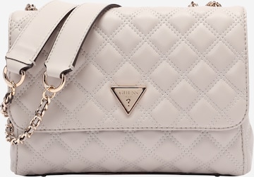 GUESS Olkalaukku 'GIULLY II 2 COMP CNVRTBLE FLAP' värissä harmaa: etupuoli