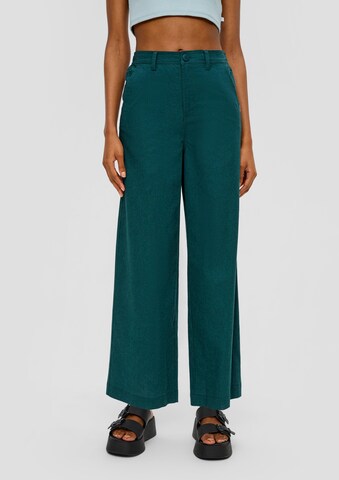 Wide Leg Pantalon QS en vert : devant